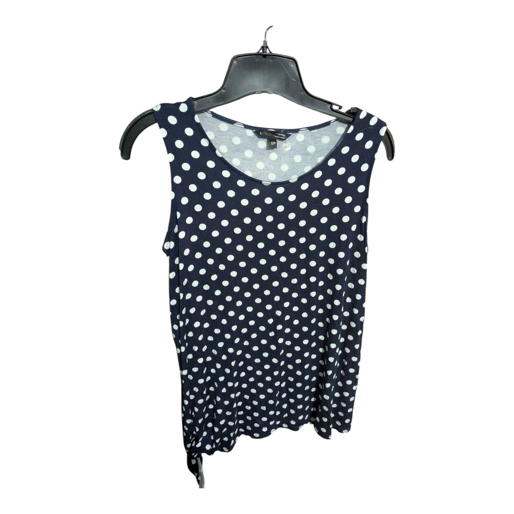 Navy Polka Dot Sleeveless Top. Size S.